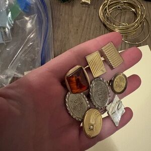 Vintage Gold and Silver-tone Cuff links Lot